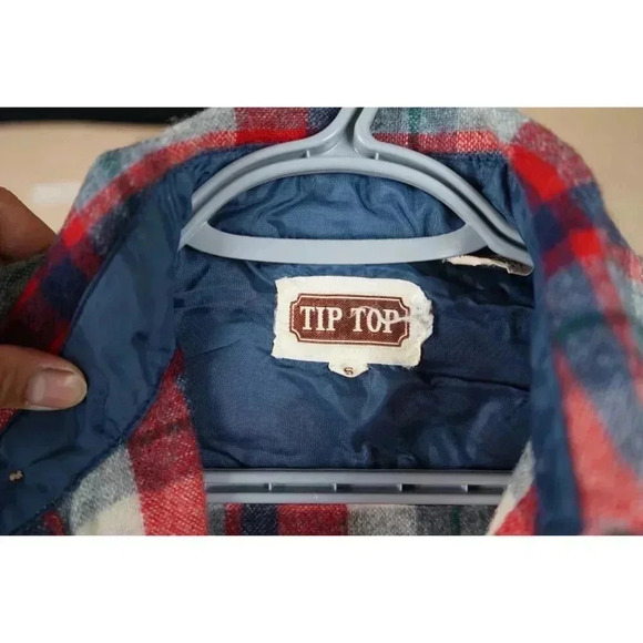 Vintage 90s Tip Top Wool Plaid Button-up S #502 - Picture 5 of 6